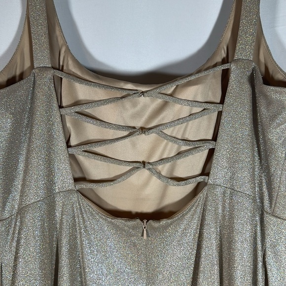 Jules & Cleo Champagne Sparkly Formal Prom Dress - Picture 9 of 12